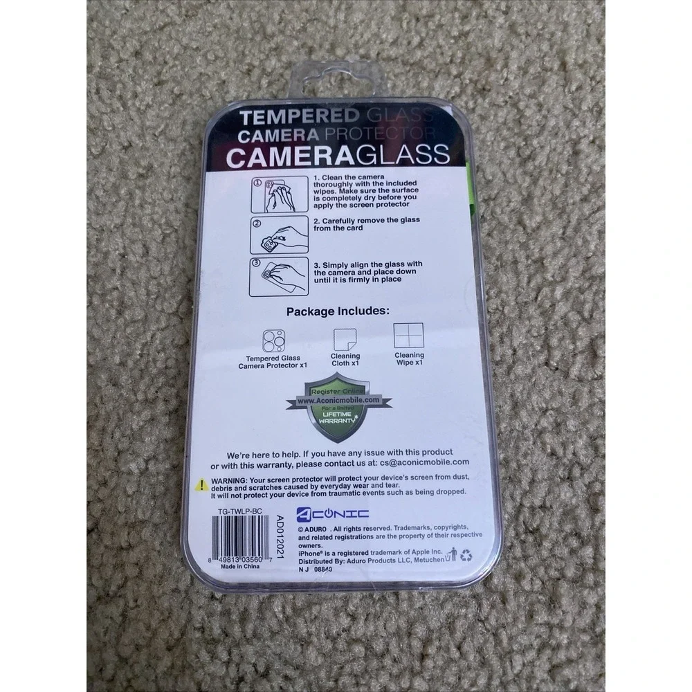 Duraglass Tempered Glass Camera Protector for iPhone 12 Pro Lens HD Clarity NWT